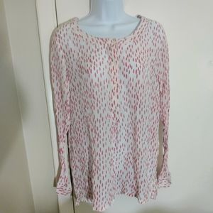 🔥TOMMY HILFIGER light and airy long sleeve printed top! Sz.M